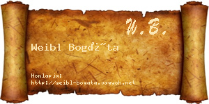 Weibl Bogáta névjegykártya